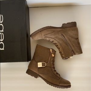 BEBE Wandell Faux SuedeTaupe Booties